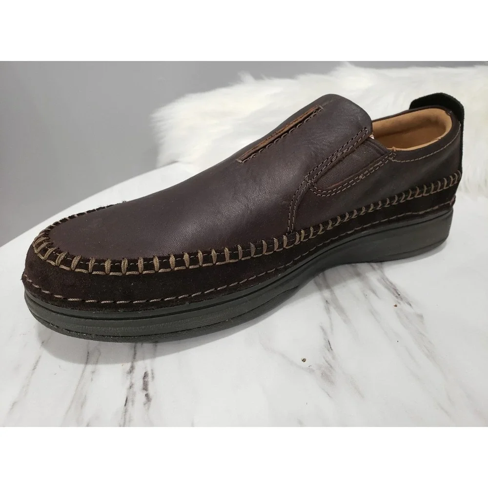 NEW NO BOX SIZE 8 Clarks Mens Nature 5 Walk Brown Leather Slip-On Loafer Shoes
